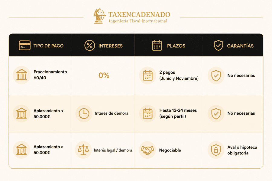 tipos de aplazamiento de la renta o irpf